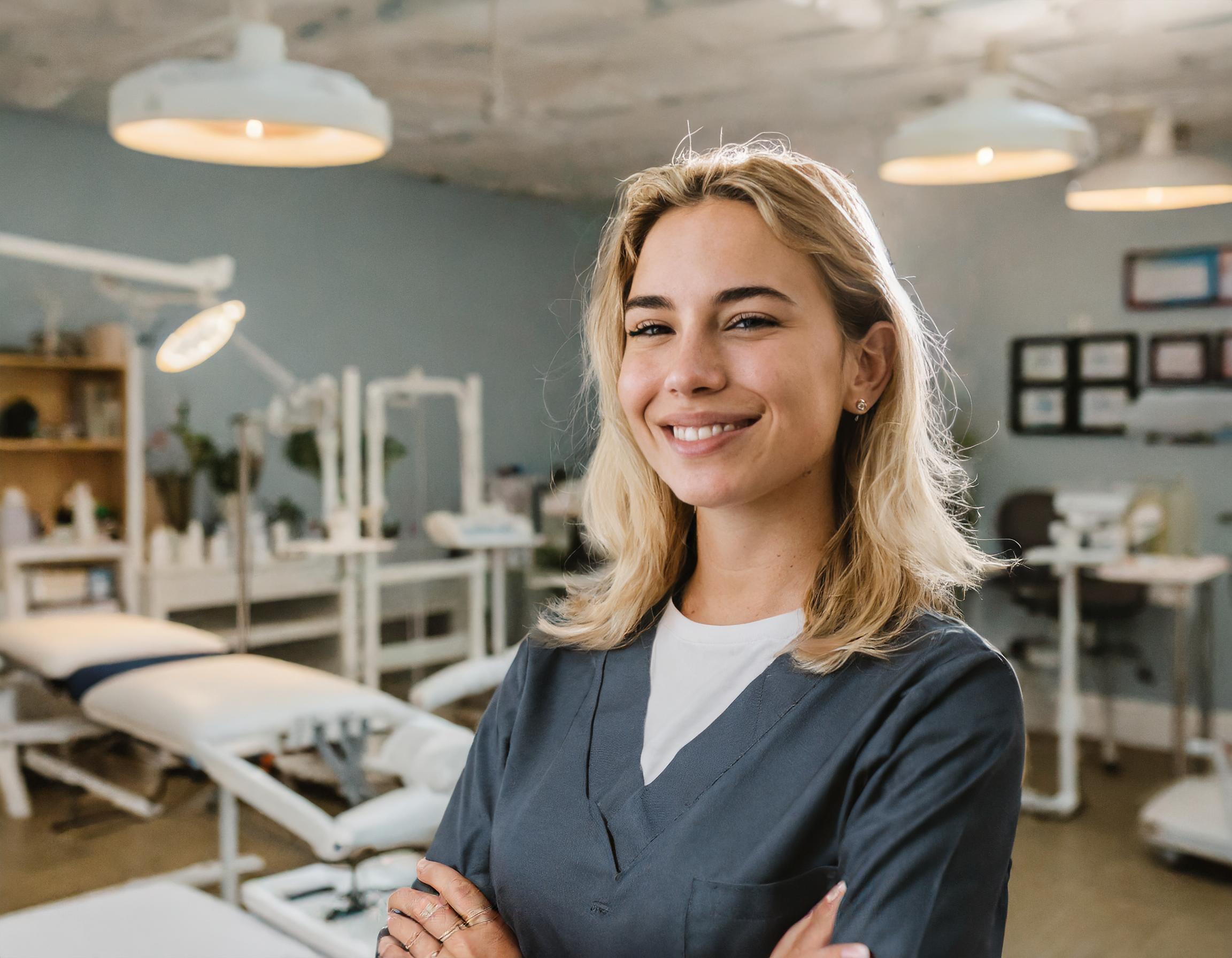 Anna Müller, weiblich, mittleres Alter, lächelnd